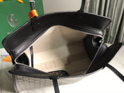 HARDY PM BAG 40 IN BLACK GOYARDINE CANVAS AND TAURILLON LEATHER TRIM