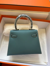 KELLY MINI 20 BAG IN PINE GREEN CALFSKIN WITH GOLD HARDWARE