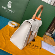 SAÏGON PM BAG 28 IN WHITE GOYARDINE CANVAS AND CALFSKIN