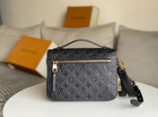 LV 25S POCHETTE METIS 25 IN BLACK MONOGRAM COATED CANVAS GOLD HARDWARE