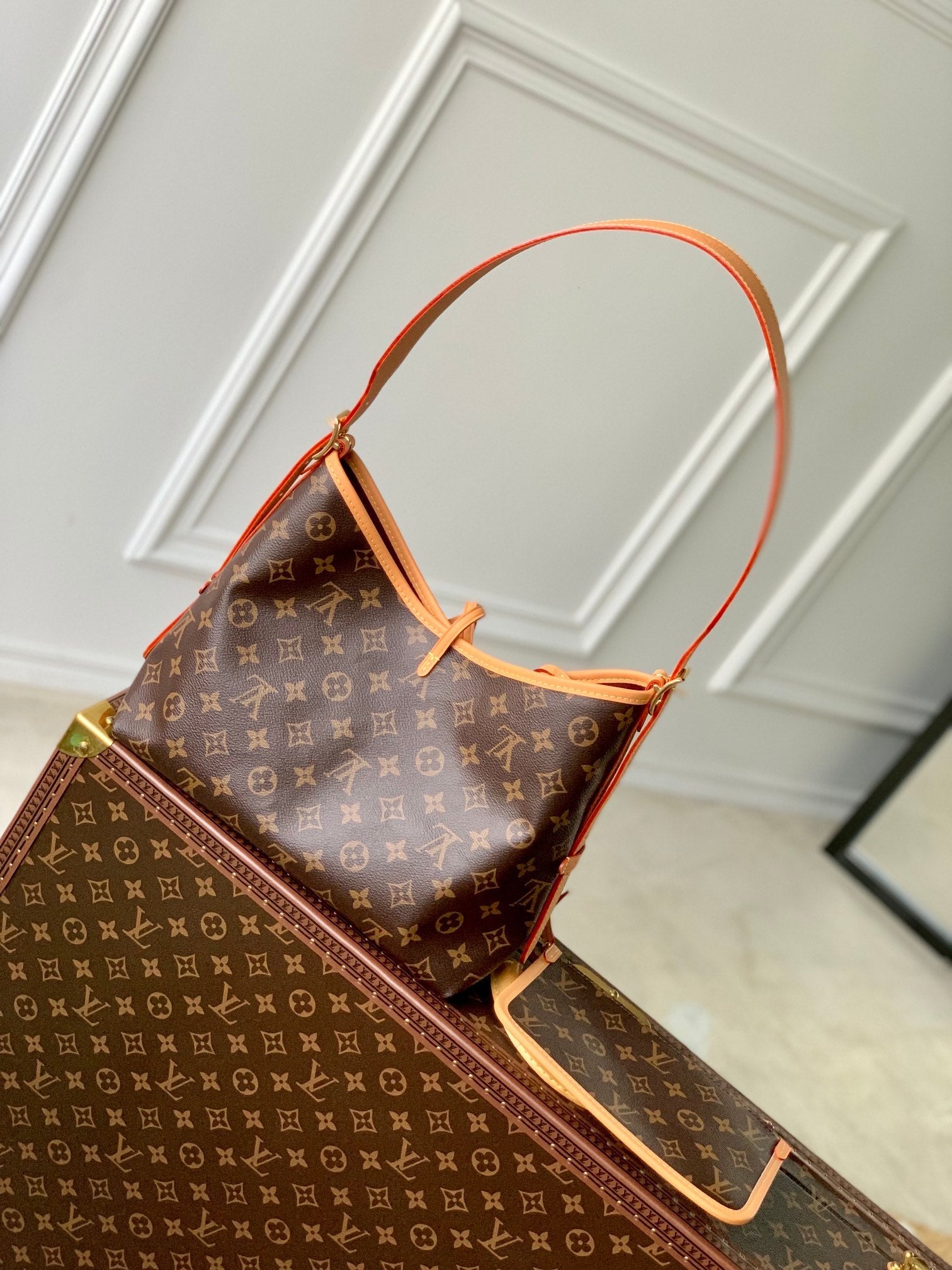 CARRYALL PM 29 BROWN BEIGE MONOGRAM CANVAS