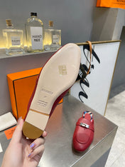 0Z MULE RUBY CALFSKIN WITH PATTERN