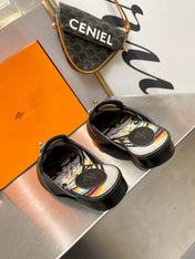 0Z MULE BLACK CALFSKIN WITH PATTERN