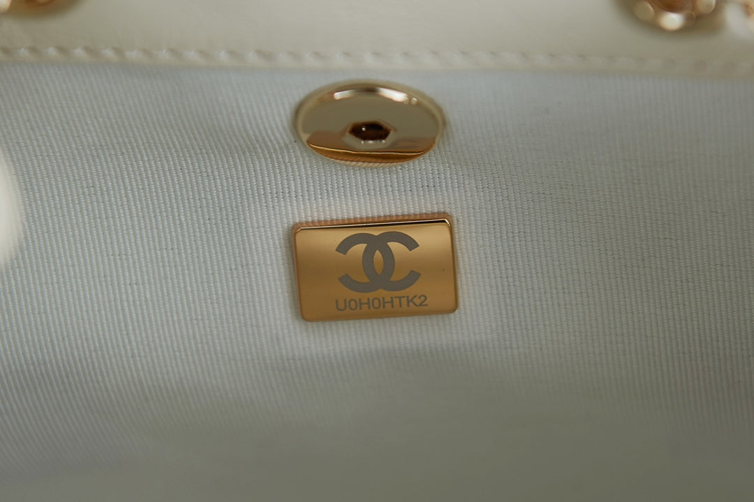 CHANEL 26S MINI BACKPACK 18 IN OFF WHITE LAMBSKIN