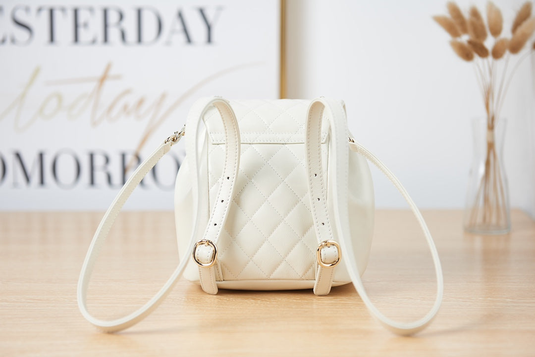 CHANEL 26S MINI BACKPACK 18 IN OFF WHITE LAMBSKIN