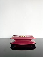 BESACE TRIPHOME 24 RUBY RED GLOSSY CALFSKIN