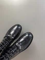 HM 25S FUNK ANKLE BOOT IN BLACK LAMBSKIN WITH SILVER HARDWARE