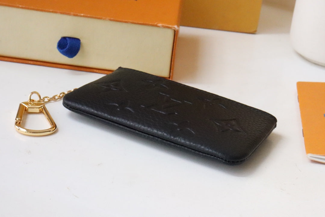 LV 25S CARD HOLDER RECTO VERSO 12 IN BLACK MONOGRAM EMPREINTE EMBOSSED CALFSKIN