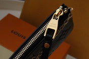 LV 25S CARD HOLDER RECTO VERSO 12 IN BLACK MONOGRAM EMPREINTE EMBOSSED CALFSKIN