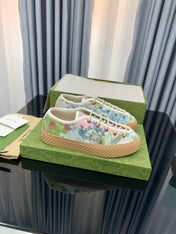GG UNIQUE SNEAKER THICK-SOLE GRASS MOTIF CANVAS
