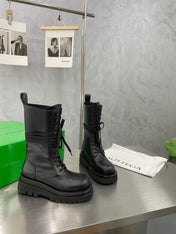 LUG LACE-UP BOOT IN BLACK CALFSKIN 7 CM