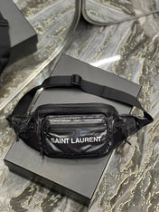 CROSSBODY BAG 24 IN BLACK POLISHED NYLON