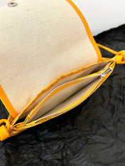 PLUMET POCKET WALLET 20 IN YELLOW GOYARDINE CANVAS AND LAMBSKIN TRIM