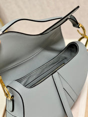 DIOR 26S SADDLE BAG 25 IN BLUE CALFSKIN