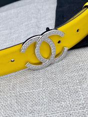 CHANEL 26S BELT 30 MM IN YELLOW CALFSKIN 661510
