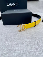 CHANEL 26S BELT 30 MM IN YELLOW CALFSKIN WITH GOLD HARDWARE 661510