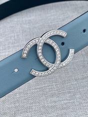 CHANEL 26S BELT 30 MM IN SKY BLUE CALFSKIN 661514