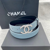 CHANEL 26S BELT 30 MM IN SKY BLUE CALFSKIN 661514