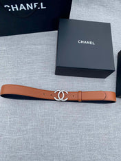 CHANEL 26S BELT 30 MM IN CARAMEL BROWN CALFSKIN 661515