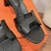 SLINGBACK SANDAL ETERNITE 75 BLACK LAMBSKIN