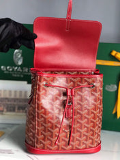 ALPIN MINI BACKPACK 21 IN CLASSIC RED LAMBSKIN AND GOYARDINE CANVAS