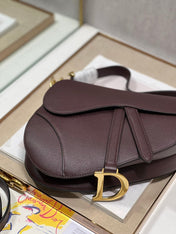 DIOR 26S SADDLE BAG 25 IN DARK RED CALFSKIN