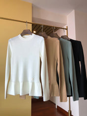 LV 25S CREW NECK RUFFLE PULLOVER 0084