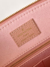 PETIT PALAIS PM LARGE SHOULDER BAG 34 IN PINK EMBOSSED COWHIDE GOLD-TONE HARDWARE