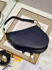 DIOR 26S SADDLE BAG 25 IN NAVY BLUE CALFSKIN
