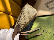 OPHIDIA GG SMALL 25 HANDBAG BEIGE AND EBONY PVC FABRIC