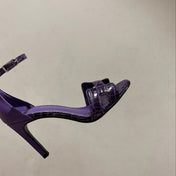 PREMIERE 115 SANDAL IN VIOLET PURPLE CROCODILE LEATHER