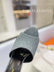 SL GOLDIE MULES STONE COLOR DENIM