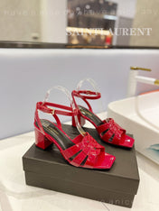 SL TRIBUTE SANDAL GLOSSY RED CALFSKIN