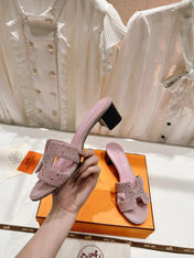 0ASIS SANDALS PASTEL PINK LAMBSKIN ATTACH CRYSTAL
