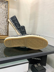 LOAFER IN BLACK MIX WHITE WOOL TWEED