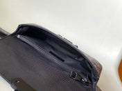 LV 25S S LOCK MESSENGER BAG 21 IN BLACK FULL EMBOSSED TAURILLON CALFSKIN