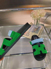 CHYPRE SANDAL GREEN MIX BLUE SUEDE
