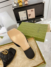 GG EXCLUSIVE SLIDE SANDAL BLACK CALFSKIN