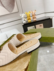 GG EXCLUSIVE SLIDE SANDAL CREAMY WHITE CALFSKIN