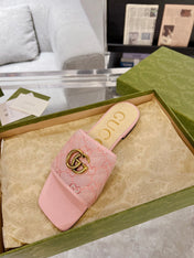 GG EXCLUSIVE SLIDE SANDAL LIGHT PINK FABRIC