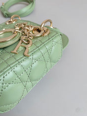 MICRO LADY 12 BAG IN LIGHT GREEN LAMBSKIN