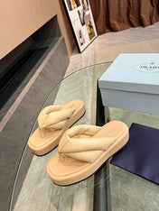 PRA THONG FLATFORM SANDALS TUSCAN LAMBSKIN