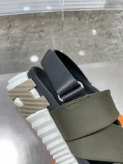 ELECTRIC SANDAL BLACK MIX DARK ARMY CALFSKIN