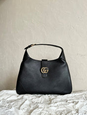 APHRODITE LARGE 47 SHOULDER BAG IN BLACK CALFSKIN