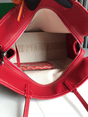 HARDY PM BAG 40 IN RED GOYARDINE CANVAS AND TAURILLON LEATHER TRIM