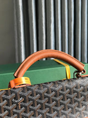 SAINT LÉGER BACKPACK 35 IN BROWN GOYARDINE CANVAS AND CALFSKIN WITH CARTOON PATCH
