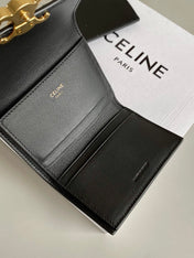 TRIPHOME 9 WALLET TWO-IN-ONE BLACK CALFSKIN