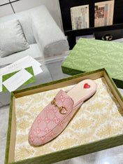 MEN'S MULE WITH HORSEBIT IN PINK PASTEL MONOGRAM JACQUARD FABRIC