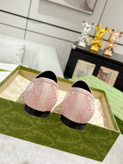 MEN'S LOAFER WITH HORSEBIT IN PINK PASTEL MONOGRAM JACQUARD FABRIC