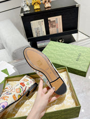 HORSEBIT LOAFER WITH CUTE ANIMAL PRINT IN WHITE CALFSKIN